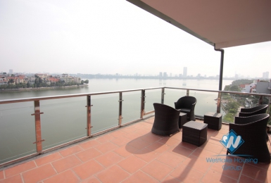 Lake view one bedroom apartment for rent in Tay Ho area.